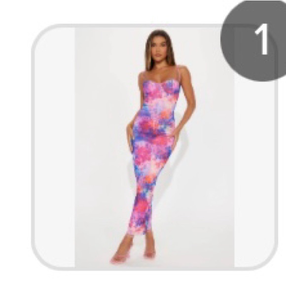 Fashion Nova Dresses & Skirts - Fashion Nova Blue and Pink Maxi Dress